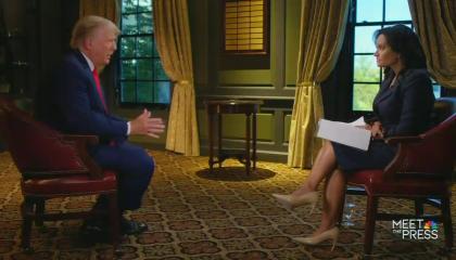 Donald Trump sits across Kristen Welker