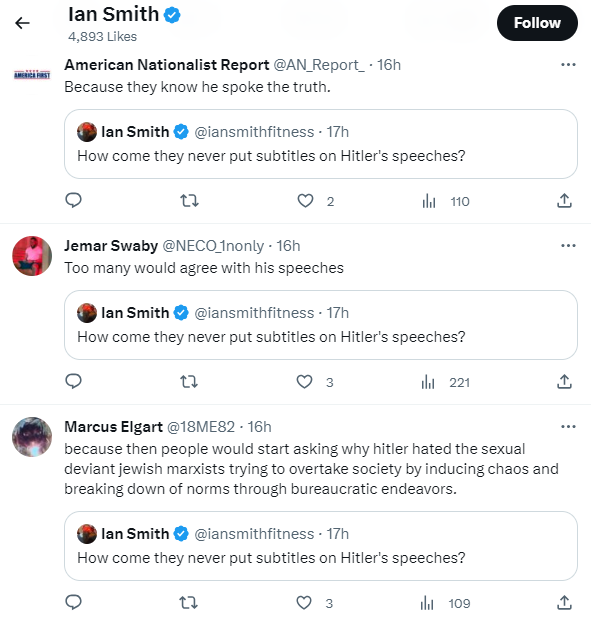 Ian Smith pro-Hitler likes