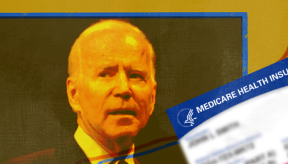 Image of Biden and a Medicare insurance card