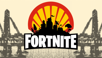 Shell and Fortnite logos combined 